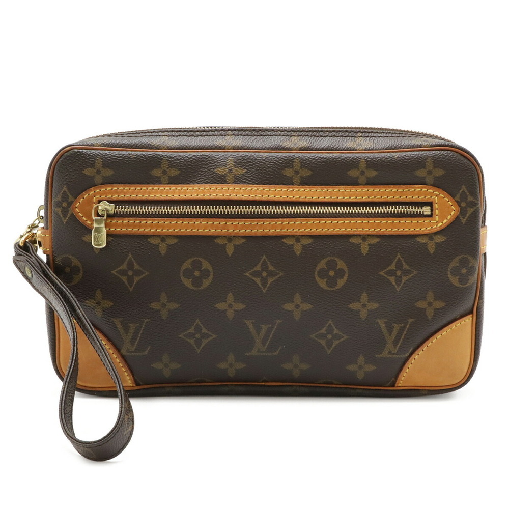 LOUIS VUITTON Authentic Brown Monogram Clutch Bag - Picture 1 of 9
